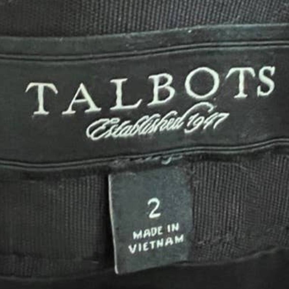 Talbots Black Front A-Line Pleated Skirt Pockets Fully Lined Size 2 Professional - Picture 3 of 9
